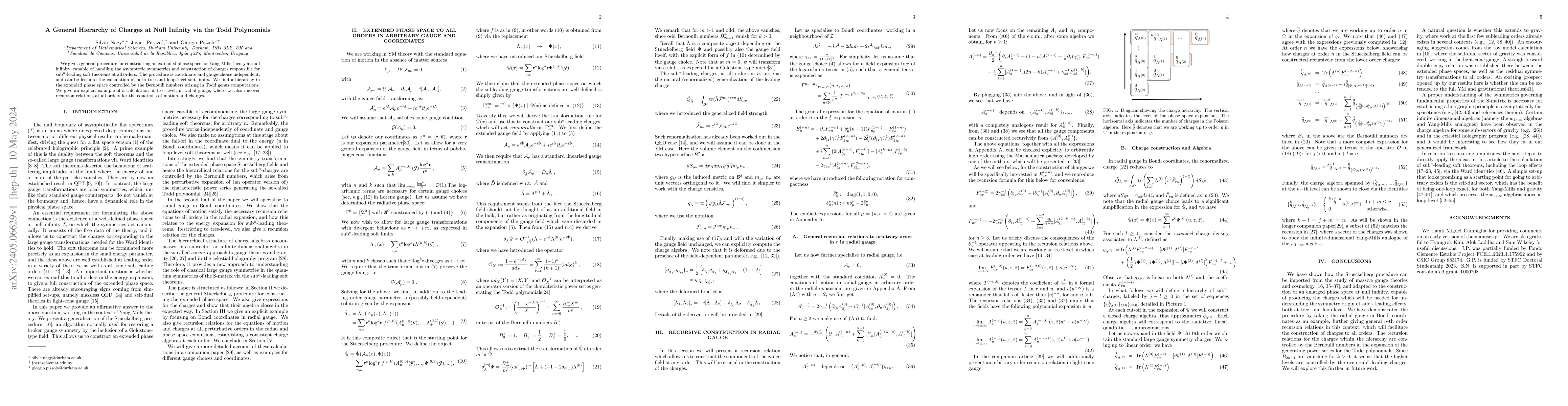 Thumbnail for A General Hierarchy of Charges at Null Infinity via the Todd Polynomials