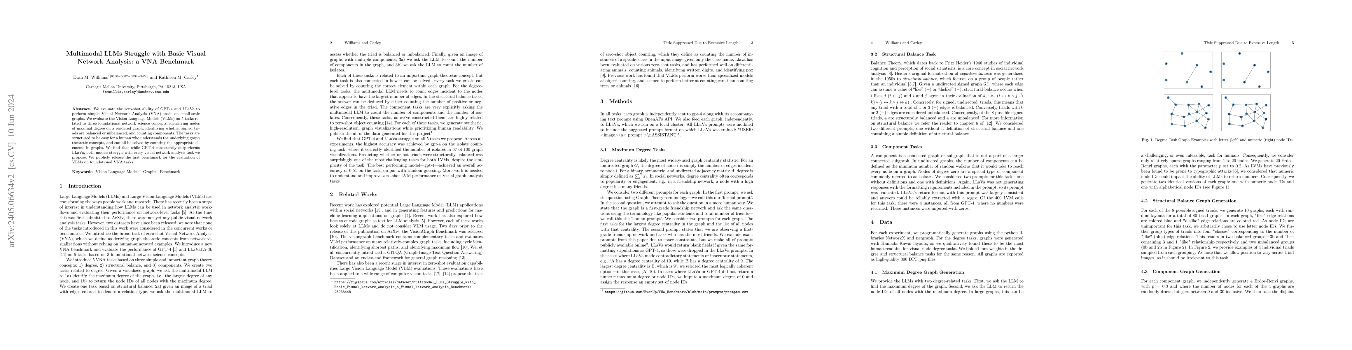Thumbnail for Multimodal LLMs Struggle with Basic Visual Network Analysis: a VNA
  Benchmark