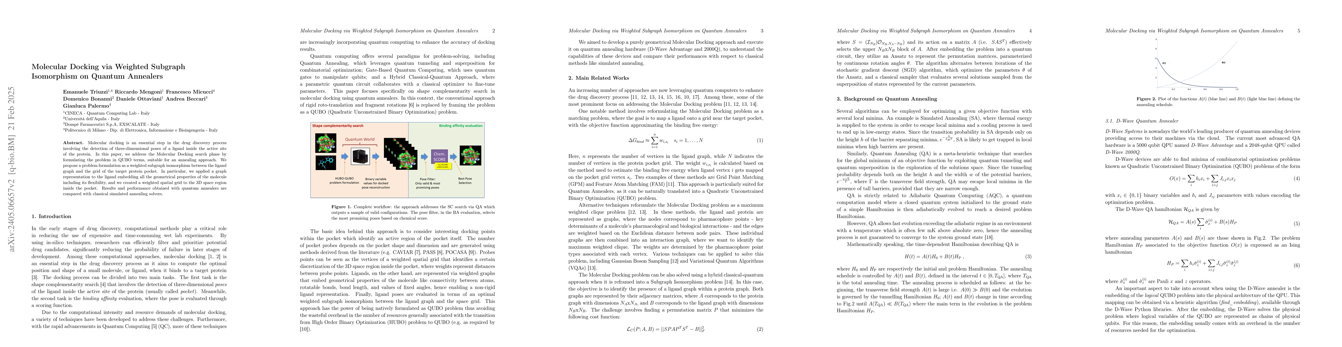 Thumbnail for Molecular Docking via Weighted Subgraph Isomorphism on Quantum Annealers