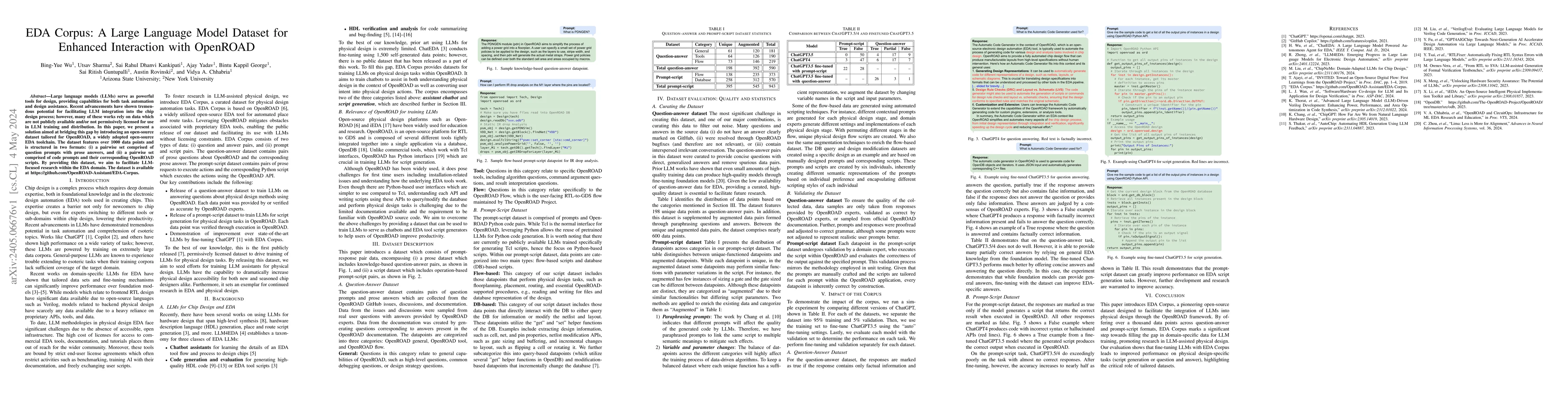Thumbnail for EDA Corpus: A Large Language Model Dataset for Enhanced Interaction with
  OpenROAD