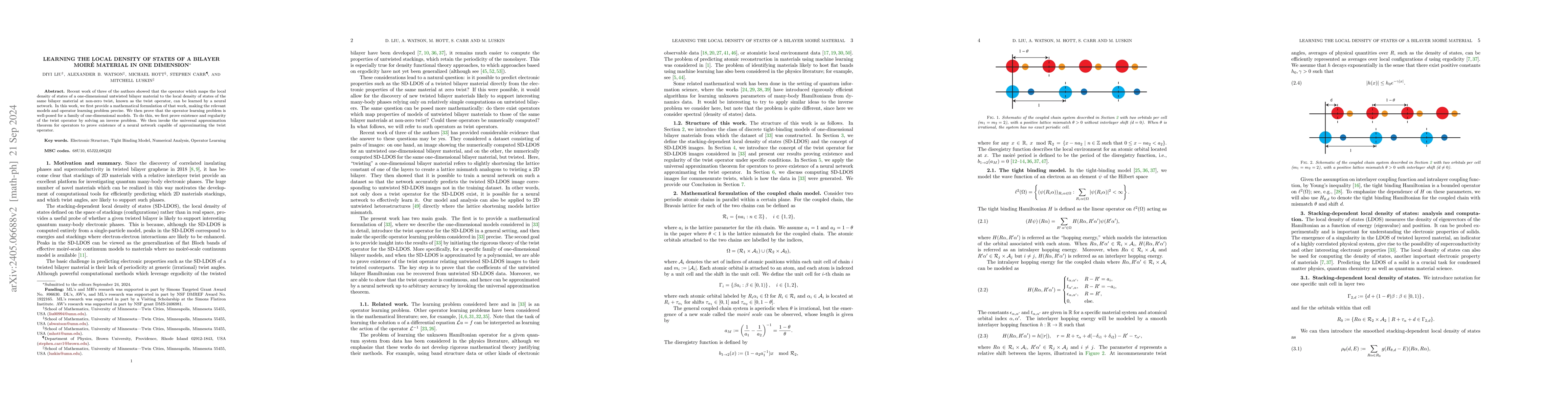 Thumbnail for Learning the local density of states of a bilayer moir\'e material in
  one dimension