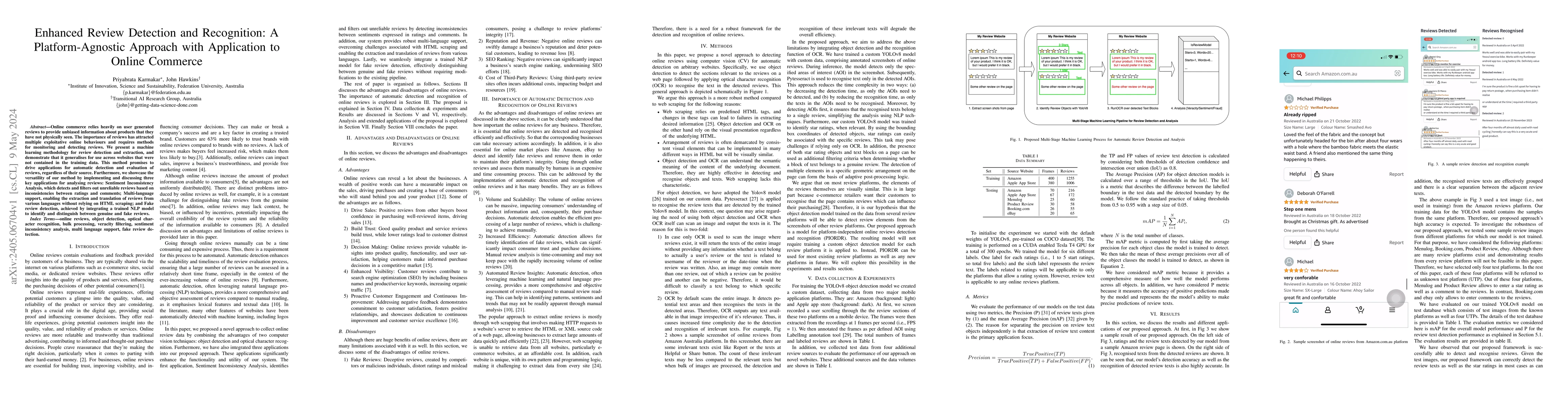 Thumbnail for Enhanced Review Detection and Recognition: A Platform-Agnostic Approach
  with Application to Online Commerce