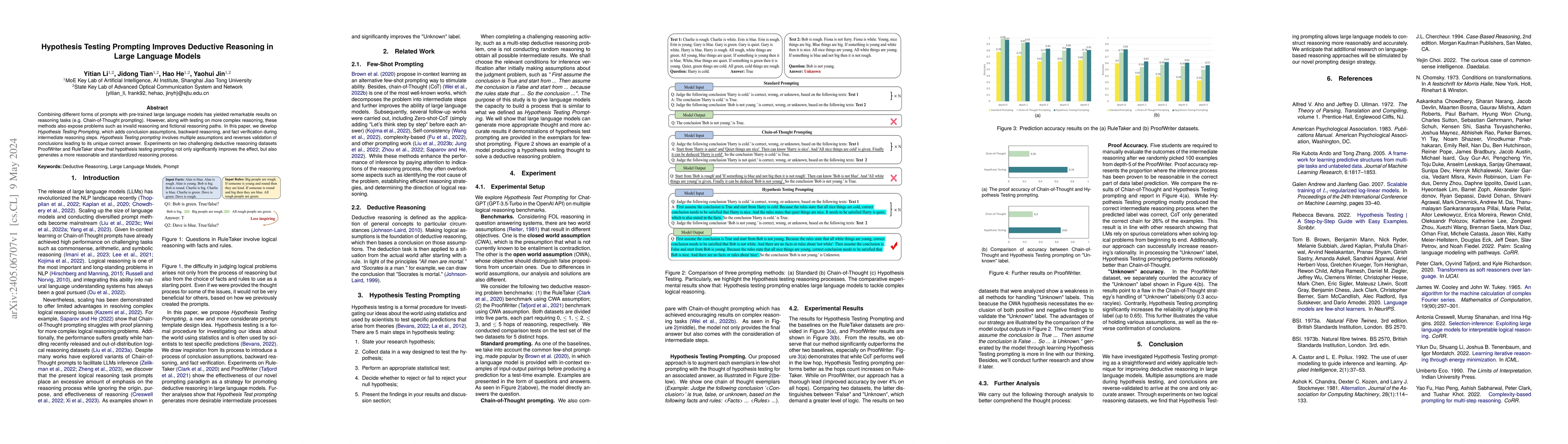 Thumbnail for Hypothesis Testing Prompting Improves Deductive Reasoning in Large
  Language Models