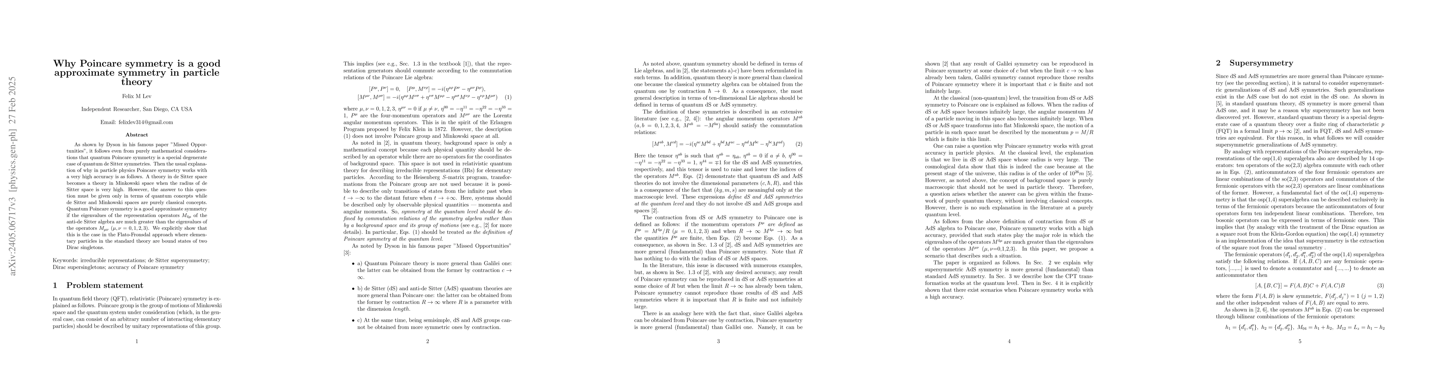 Thumbnail for Fundamental role of Dirac supersingletons in particle theory