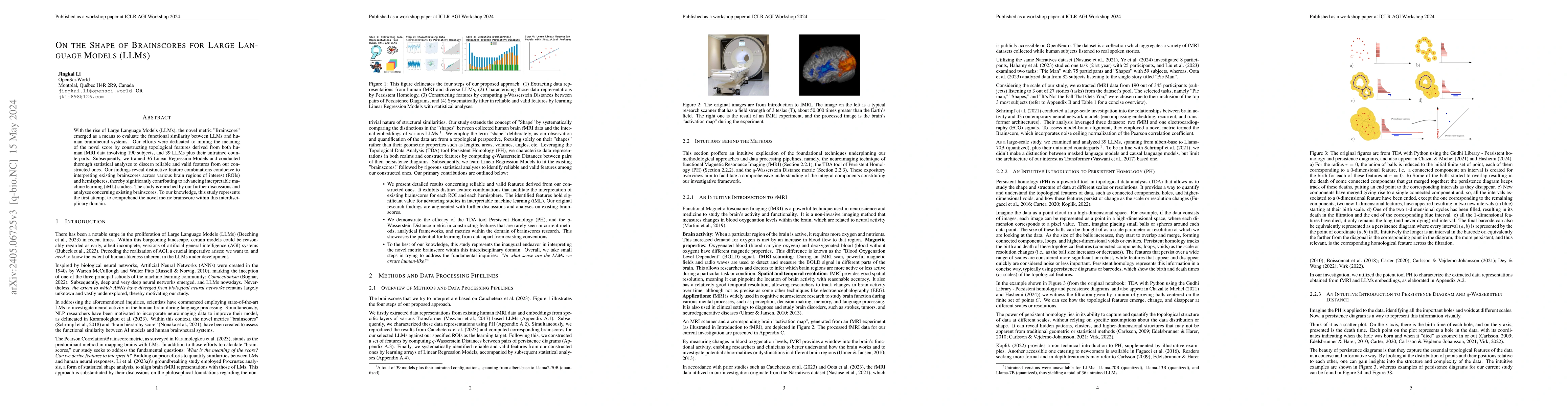 Thumbnail for On the Shape of Brainscores for Large Language Models (LLMs)