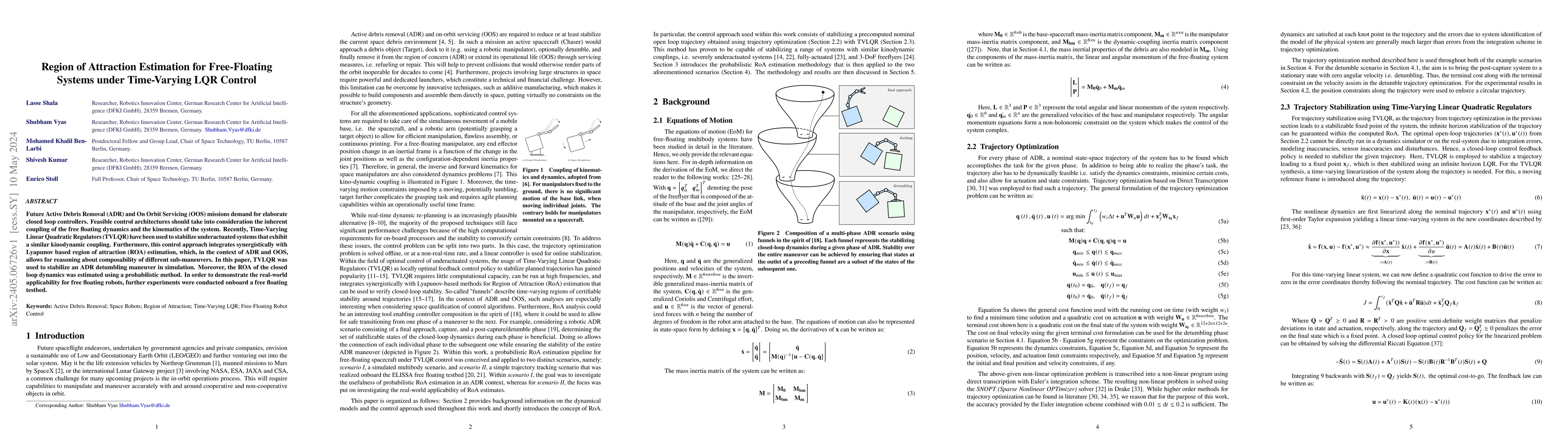 Thumbnail for Region of Attraction Estimation for Free-Floating Systems under
  Time-Varying LQR Control