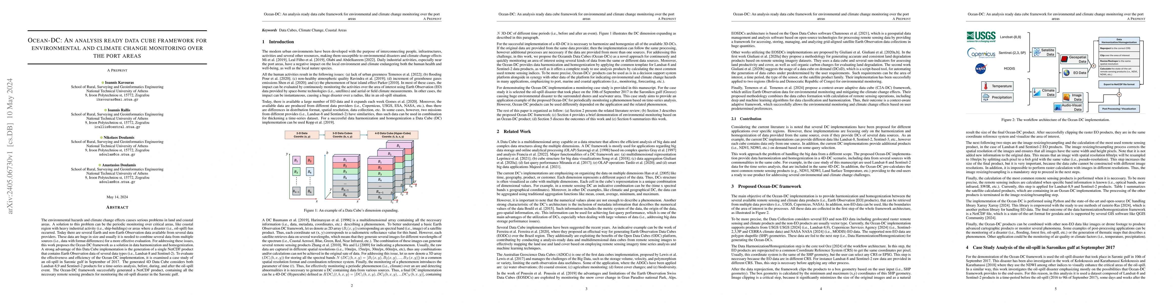 Thumbnail for Ocean-DC: An analysis ready data cube framework for environmental and
  climate change monitoring over the port areas