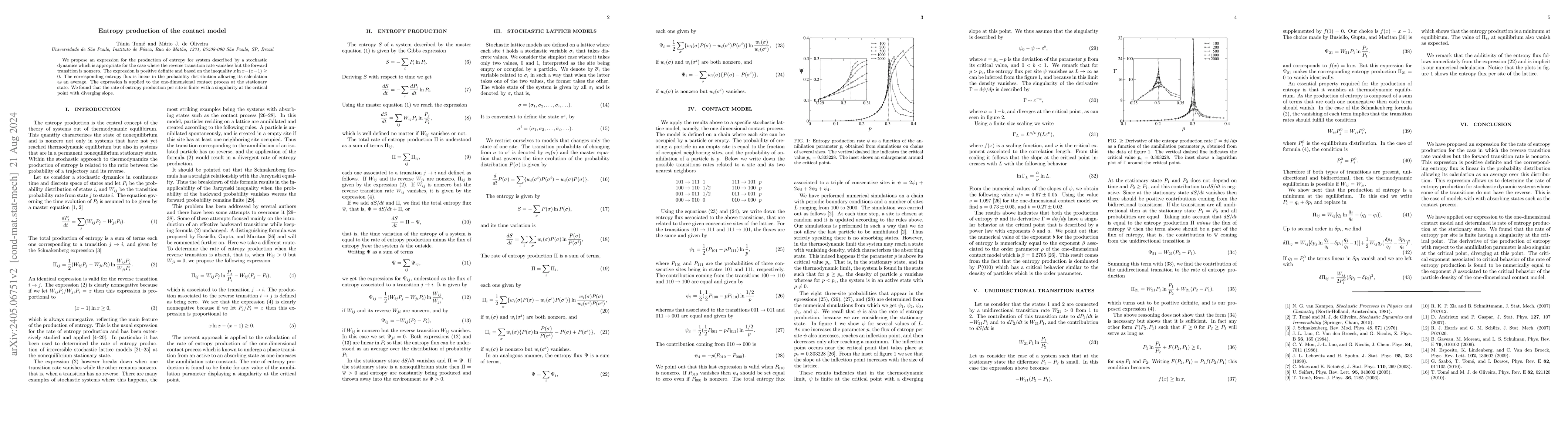 Thumbnail for Entropy production of the contact model