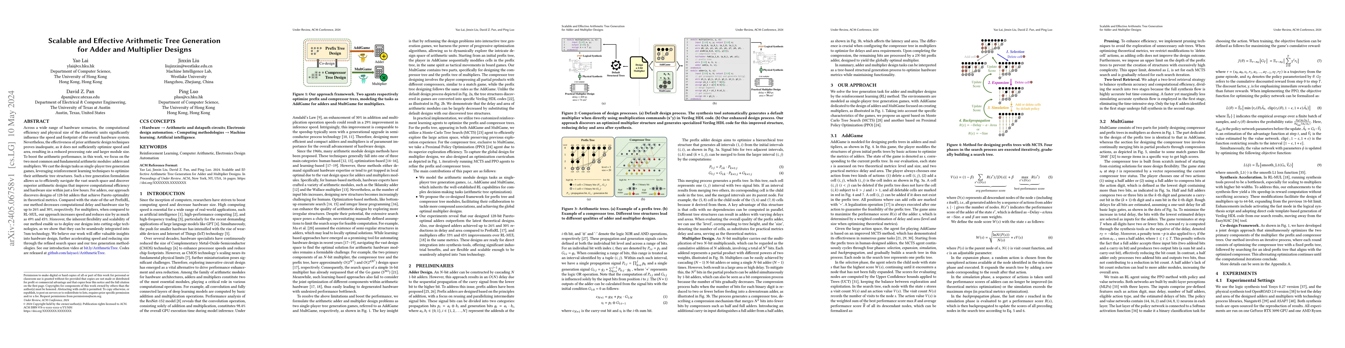 Thumbnail for Scalable and Effective Arithmetic Tree Generation for Adder and
  Multiplier Designs
