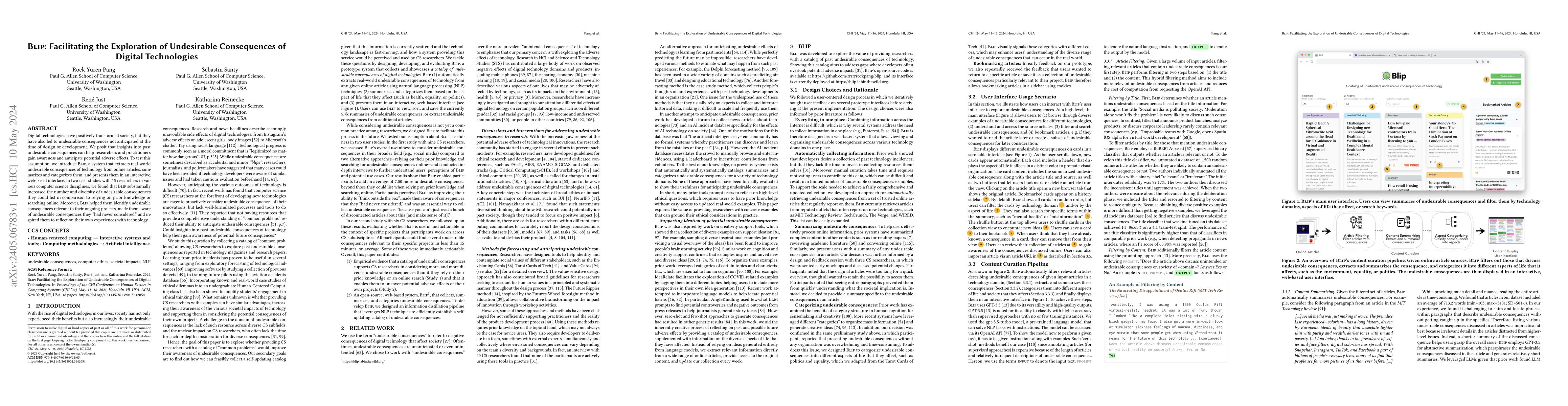 Thumbnail for BLIP: Facilitating the Exploration of Undesirable Consequences of
  Digital Technologies
