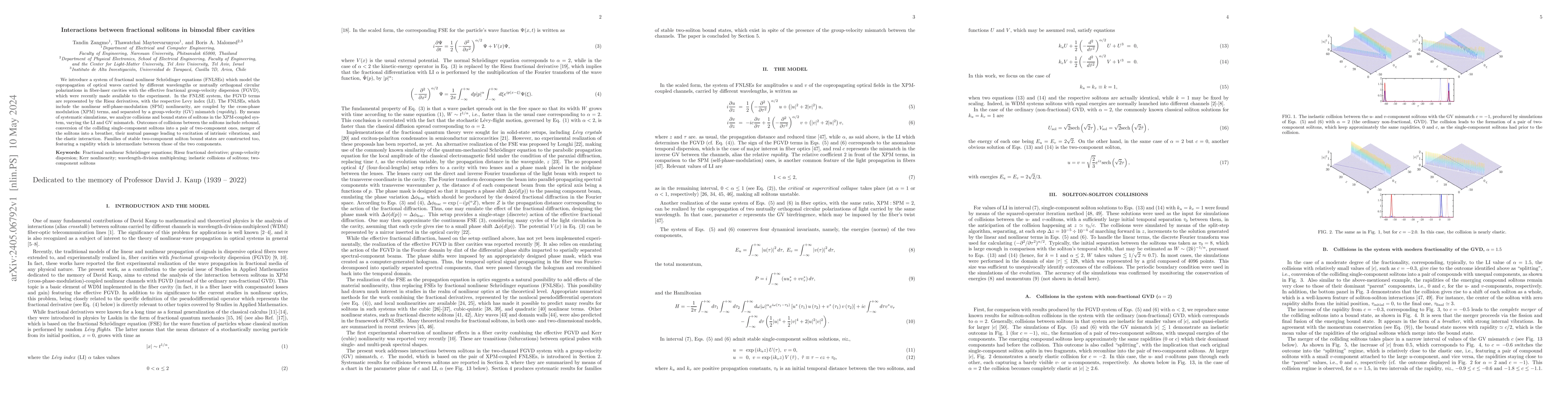 Thumbnail for Interactions between fractional solitons in bimodal fiber cavities