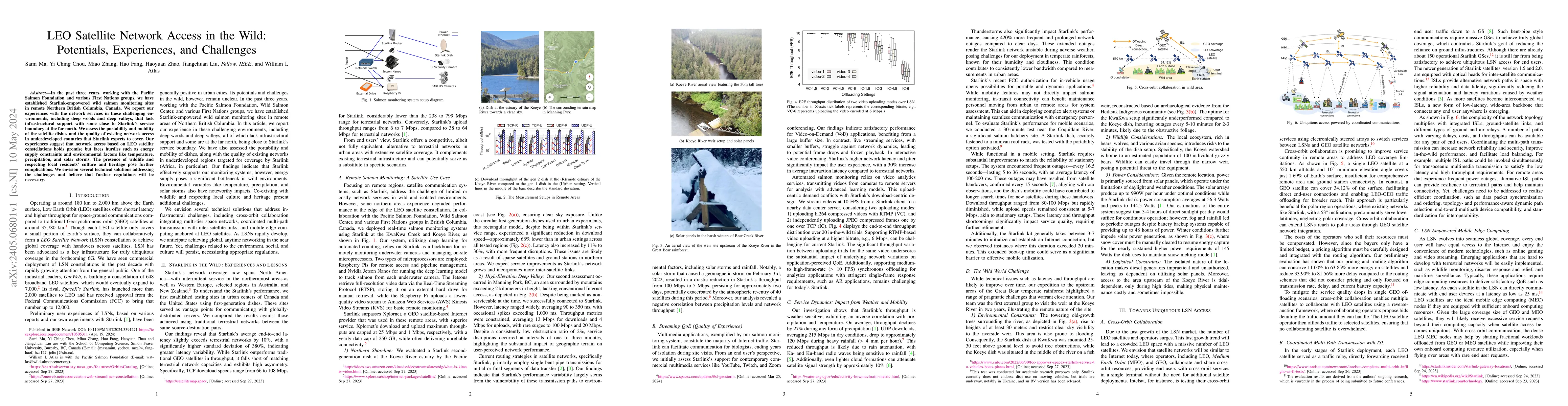 Thumbnail for LEO Satellite Network Access in the Wild: Potentials, Experiences, and
  Challenges