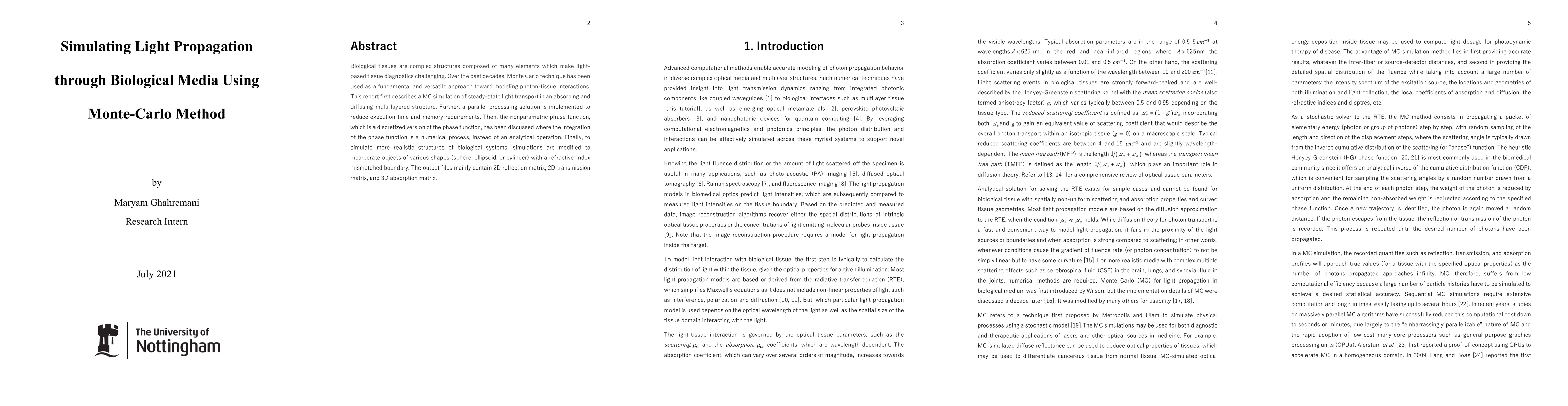 Thumbnail for Simulating Light Propagation through Biological Media Using Monte-Carlo
  Method