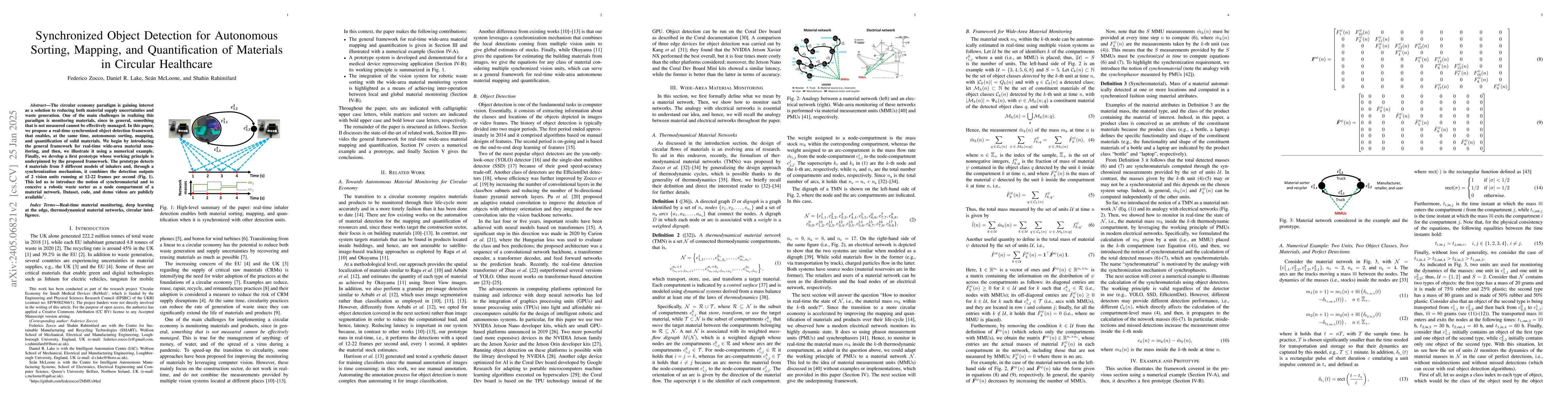 Thumbnail for Synchronized Object Detection for Autonomous Sorting, Mapping, and
  Quantification of Medical Materials