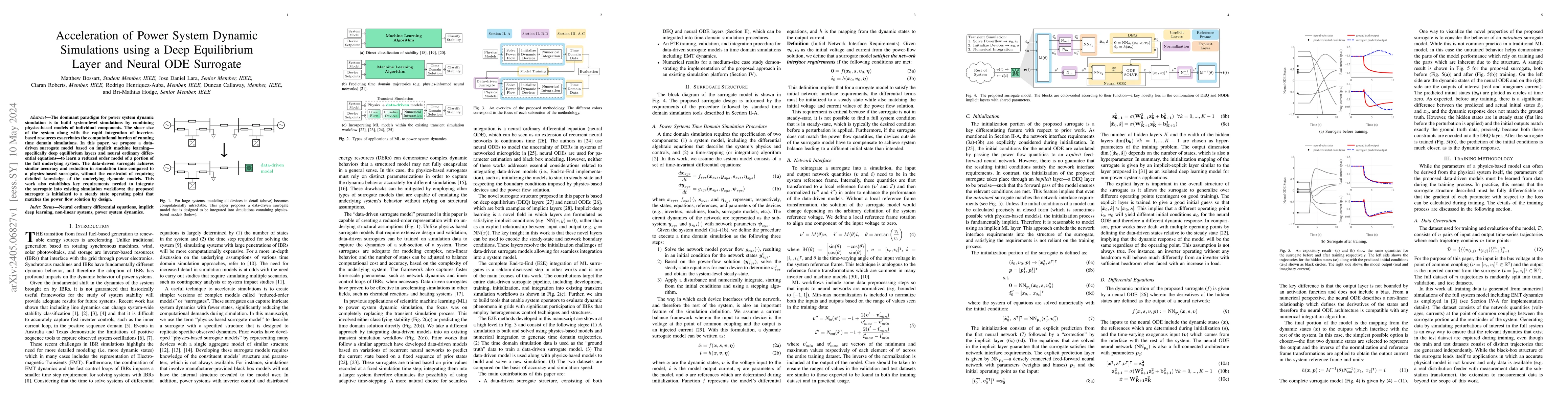 Thumbnail for Acceleration of Power System Dynamic Simulations using a Deep
  Equilibrium Layer and Neural ODE Surrogate