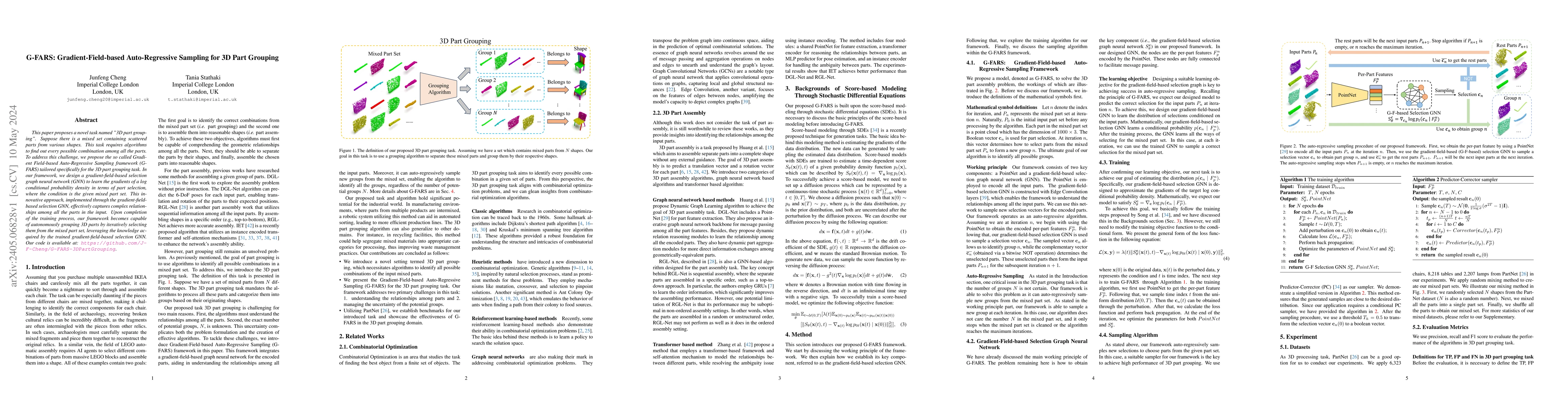 Thumbnail for G-FARS: Gradient-Field-based Auto-Regressive Sampling for 3D Part
  Grouping