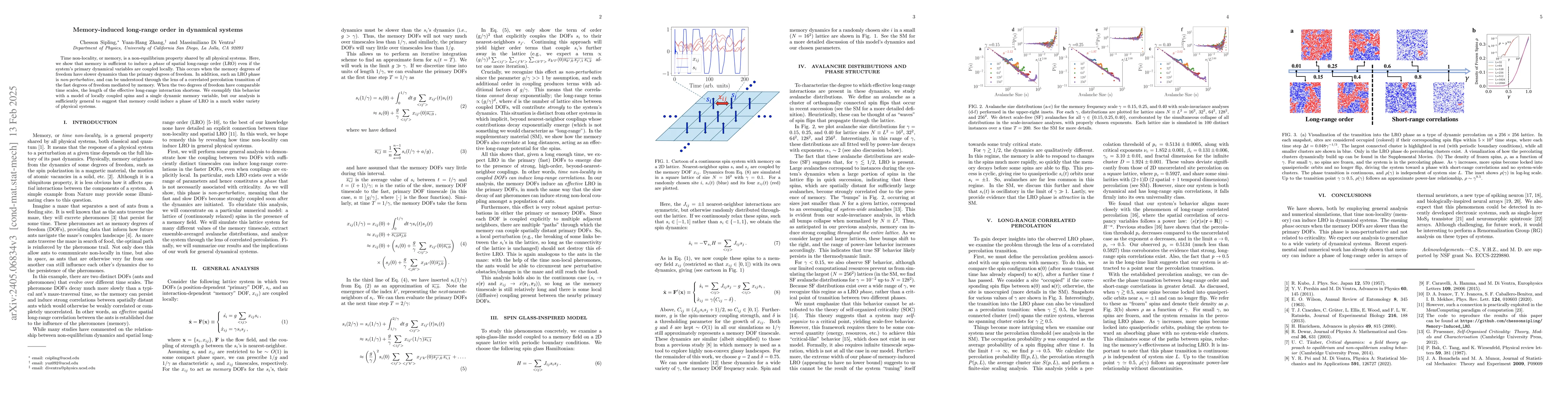 Thumbnail for Memory-induced long-range order in dynamical systems