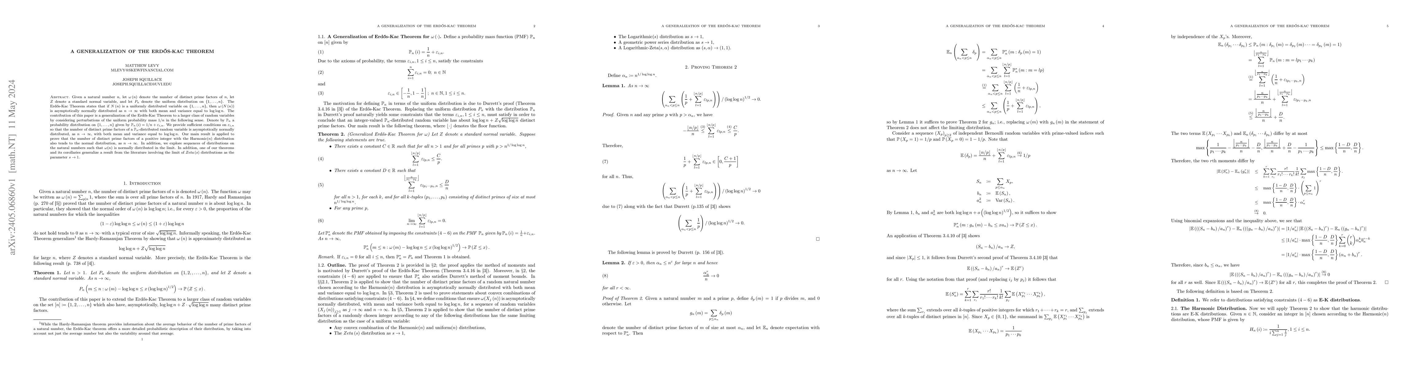 Thumbnail for A Generalization of the Erd\H{o}s-Kac Theorem