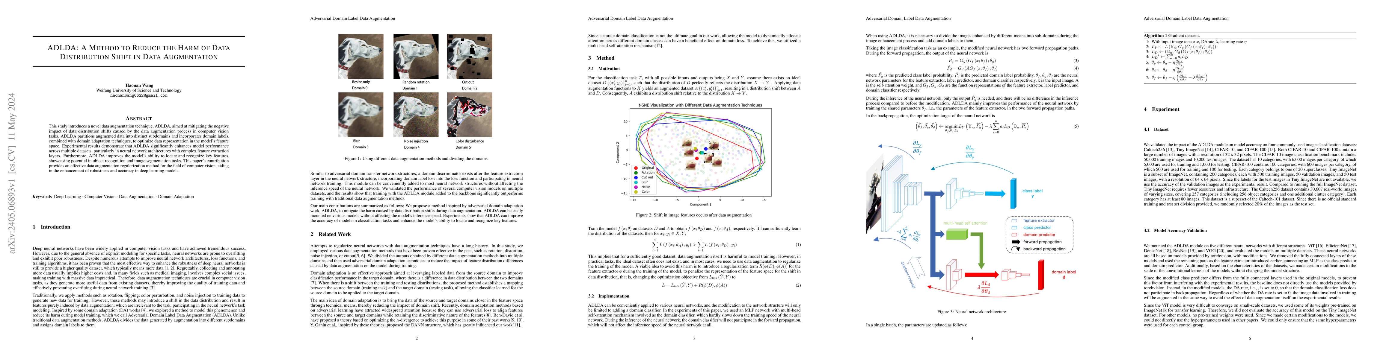 Thumbnail for ADLDA: A Method to Reduce the Harm of Data Distribution Shift in Data
  Augmentation