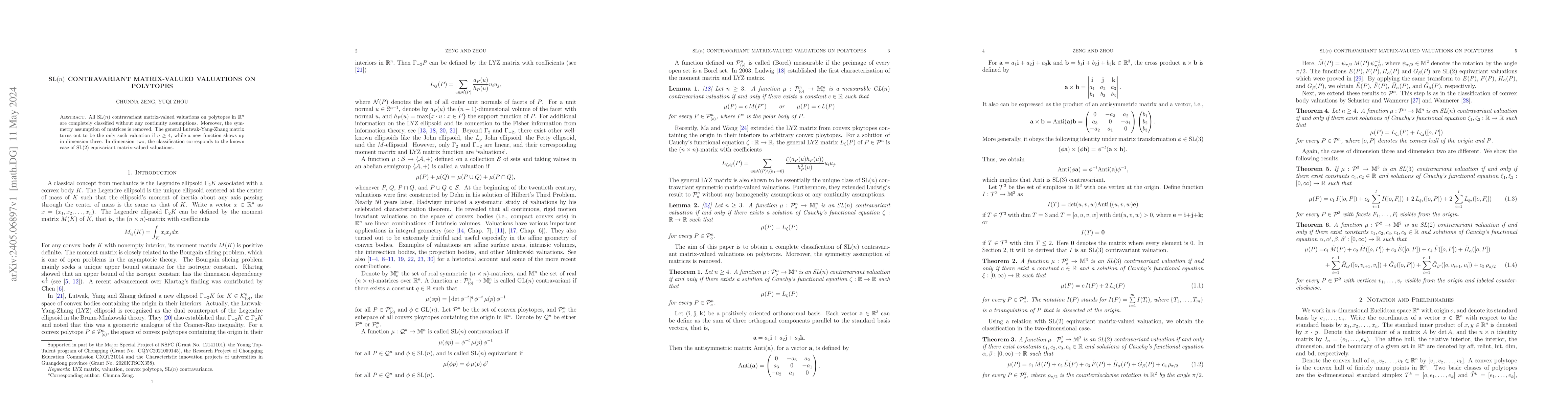 Thumbnail for SL(n) Contravariant Matrix-Valued Valuations on Polytopes