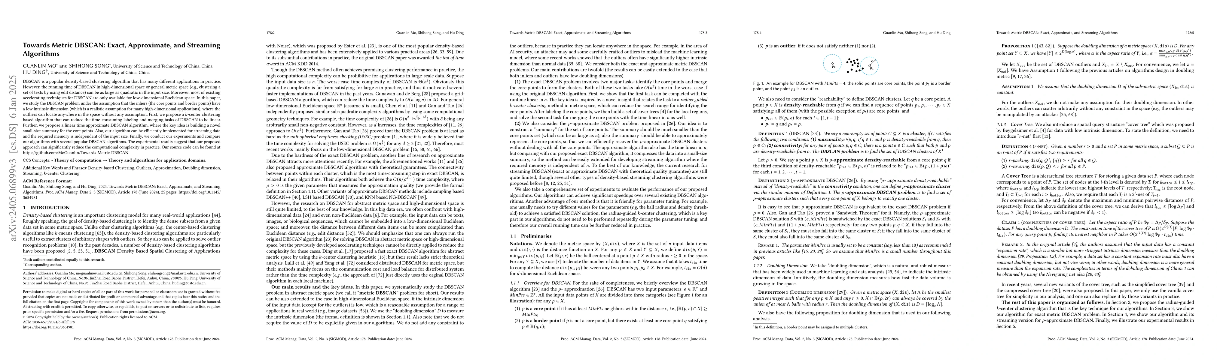 Thumbnail for Towards Metric DBSCAN: Exact, Approximate, and Streaming Algorithms