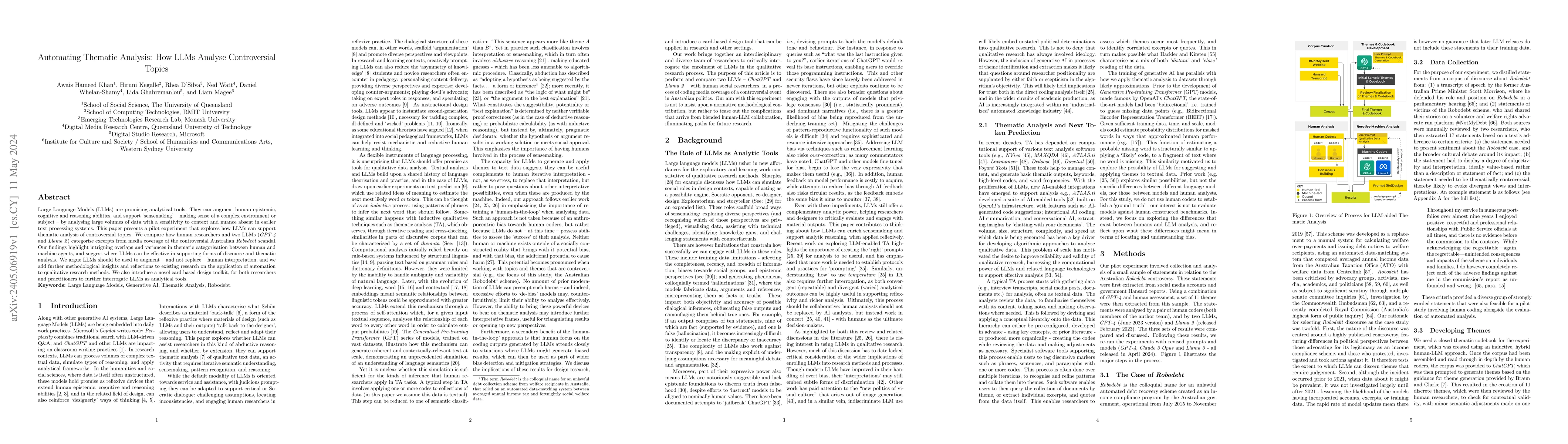 Thumbnail for Automating Thematic Analysis: How LLMs Analyse Controversial Topics