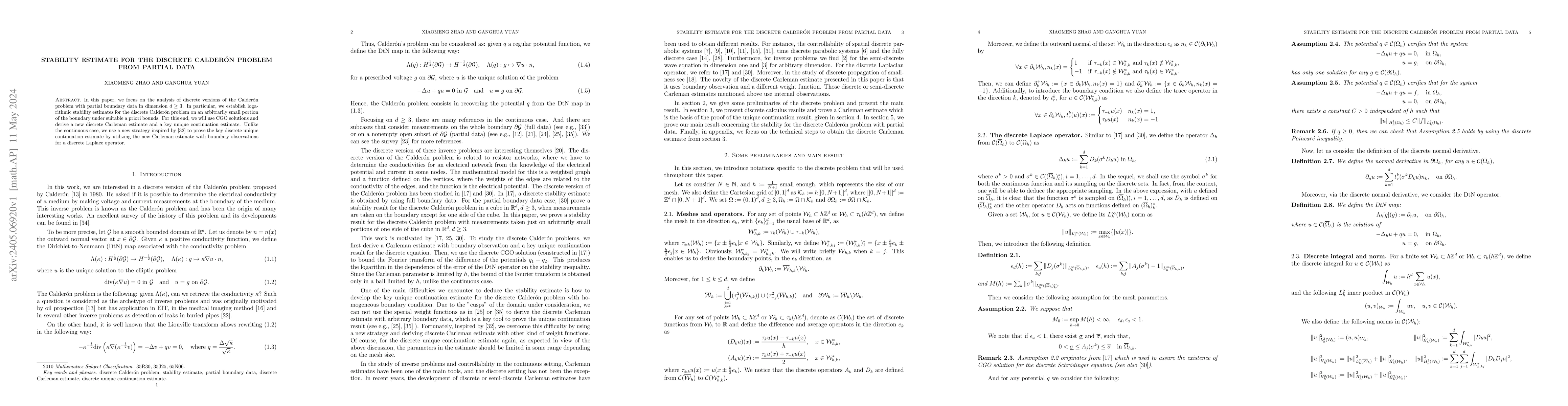 Thumbnail for Stability estimate for the discrete Calderon problem from partial data