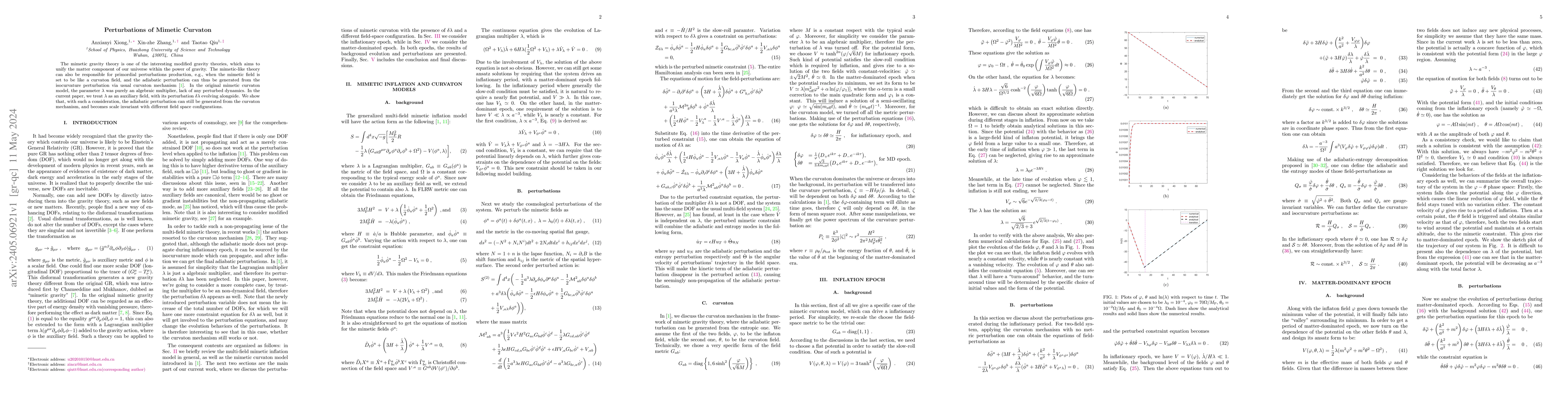 Thumbnail for Perturbations of Mimetic Curvaton