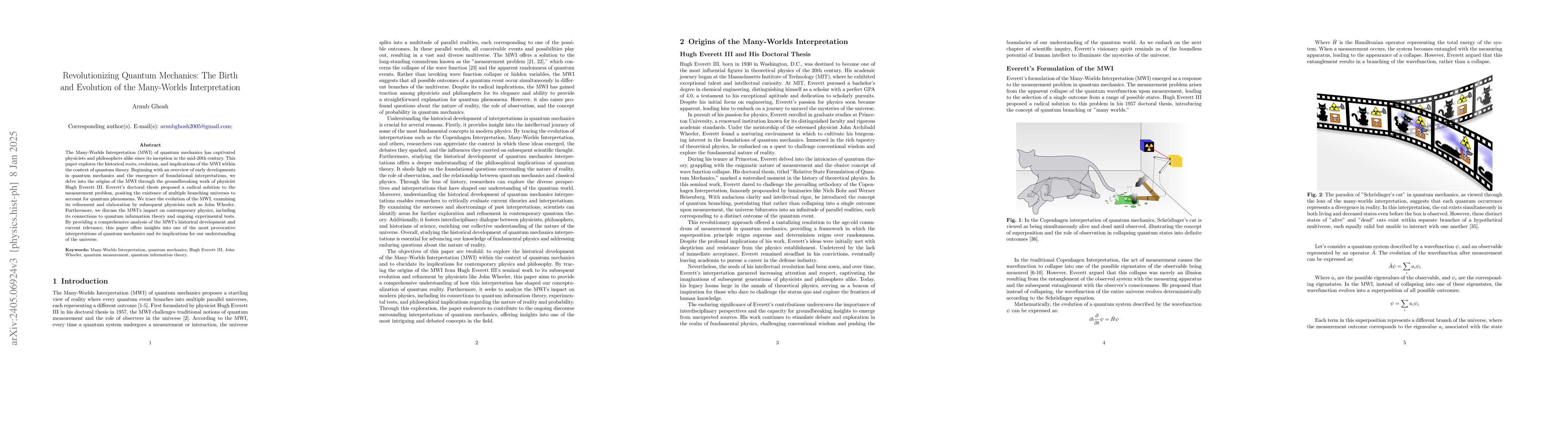 Thumbnail for Revolutionizing Quantum Mechanics: The Birth and Evolution of the
  Many-Worlds Interpretation