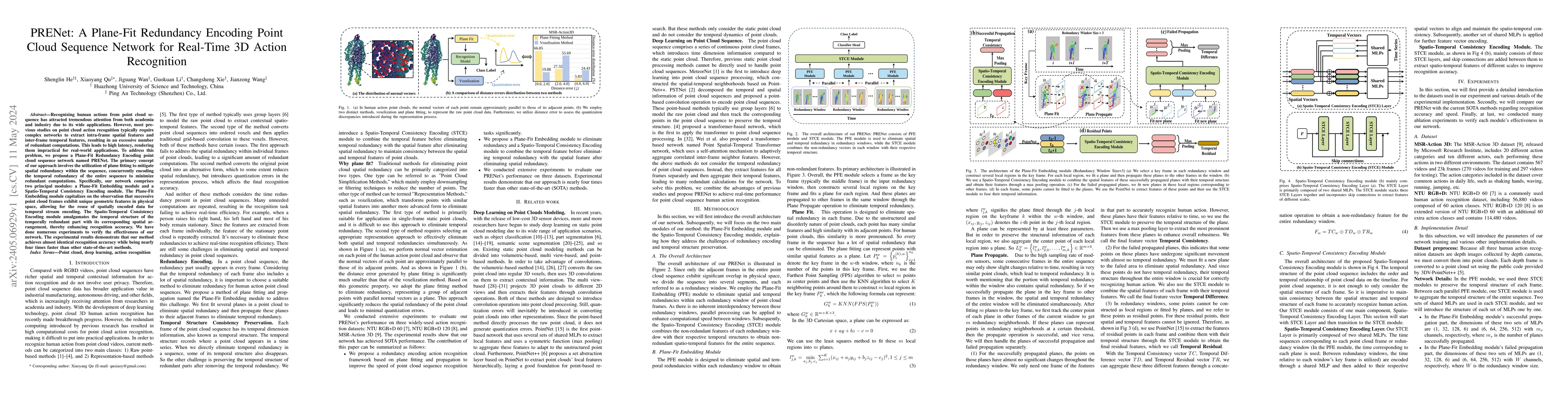 Thumbnail for PRENet: A Plane-Fit Redundancy Encoding Point Cloud Sequence Network for
  Real-Time 3D Action Recognition