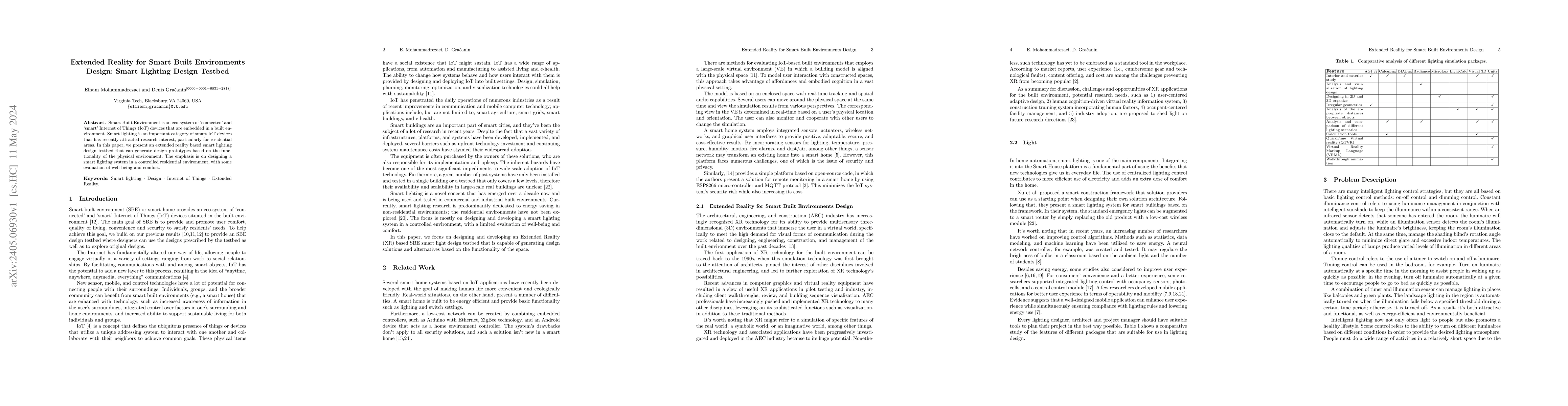 Thumbnail for Extended Reality for Smart Built Environments Design: Smart Lighting
  Design Testbed