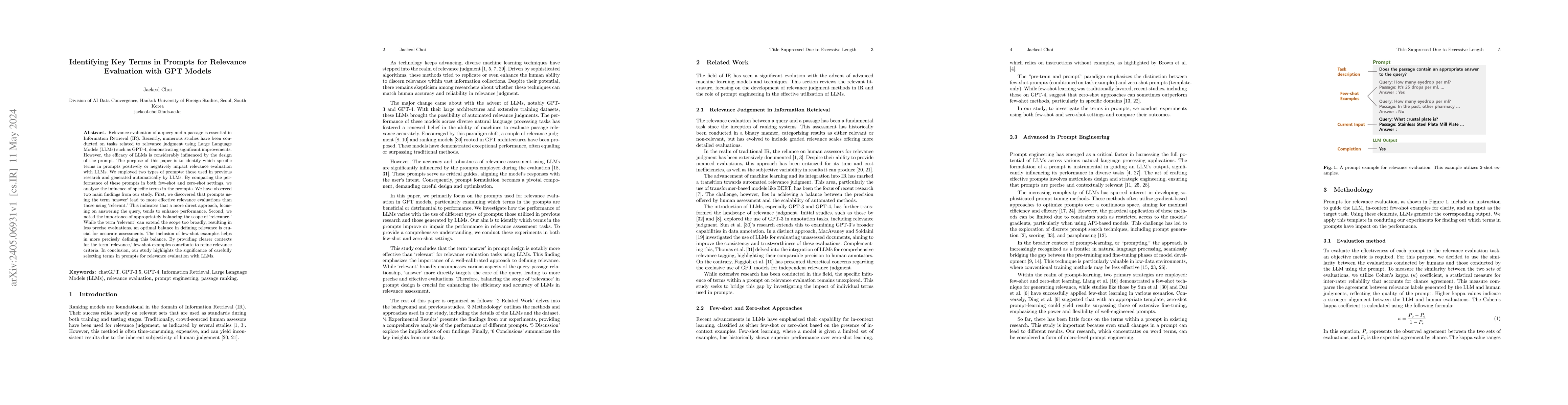 Thumbnail for Identifying Key Terms in Prompts for Relevance Evaluation with GPT
  Models