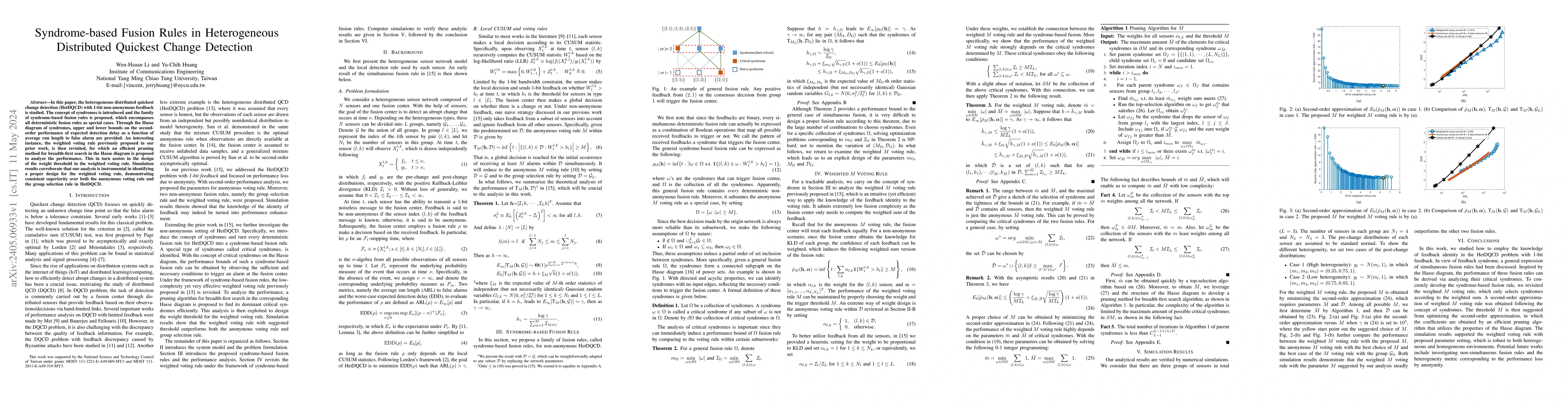 Thumbnail for Syndrome-based Fusion Rules in Heterogeneous Distributed Quickest Change
  Detection
