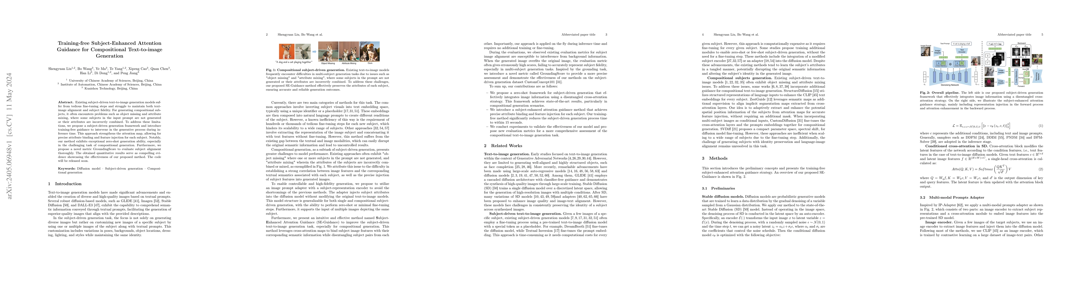 Thumbnail for Training-free Subject-Enhanced Attention Guidance for Compositional
  Text-to-image Generation