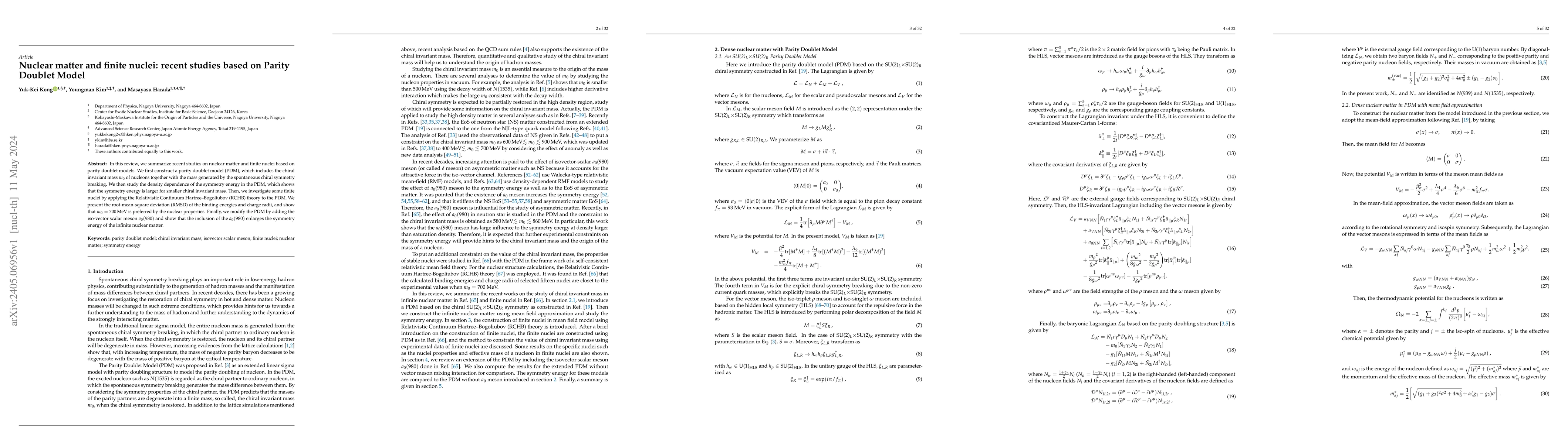 Thumbnail for Nuclear matter and finite nuclei: recent studies based on Parity Doublet
  Model