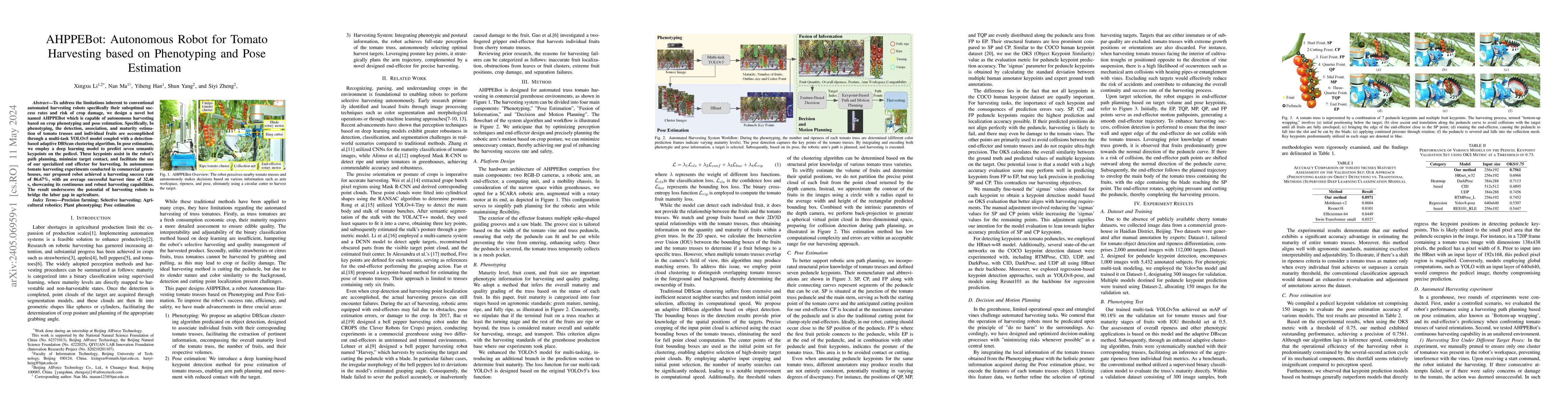 Thumbnail for AHPPEBot: Autonomous Robot for Tomato Harvesting based on Phenotyping
  and Pose Estimation