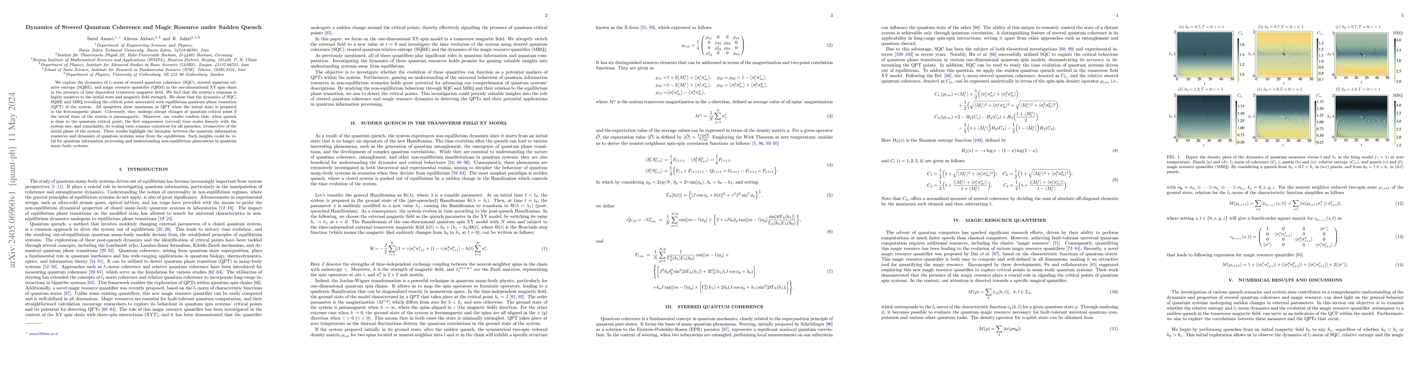 Thumbnail for Dynamics of Steered Quantum Coherence and Magic Resource under Sudden
  Quench
