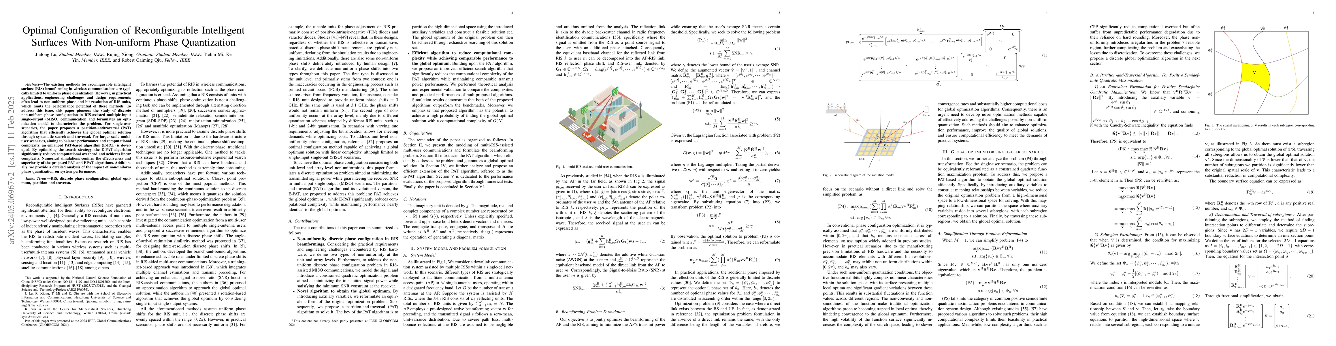 Thumbnail for Optimal Configuration of Reconfigurable Intelligent Surfaces With
  Non-uniform Phase Quantization