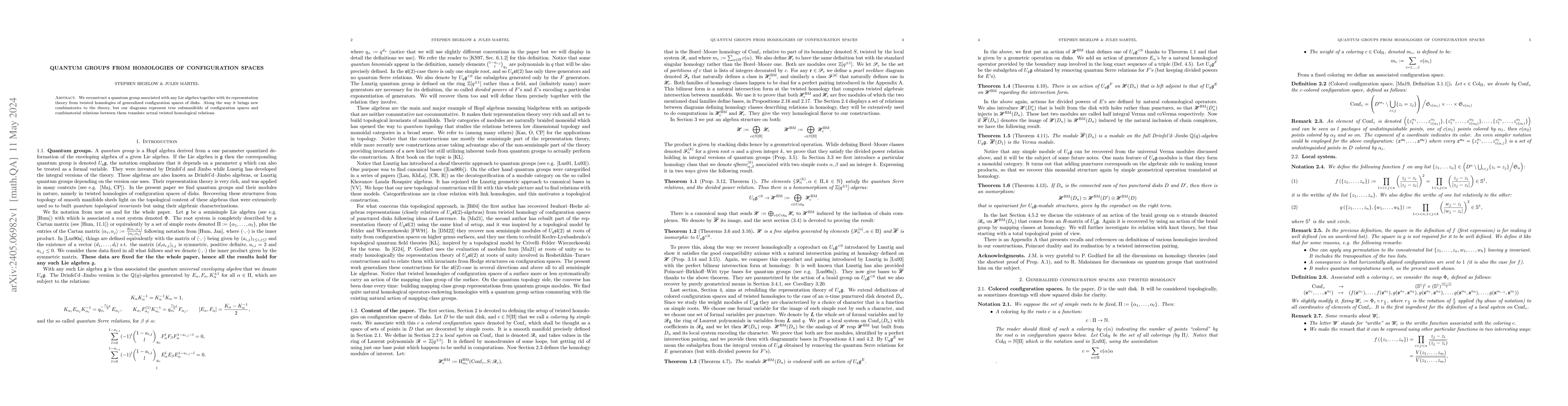 Thumbnail for Quantum groups from homologies of configuration spaces