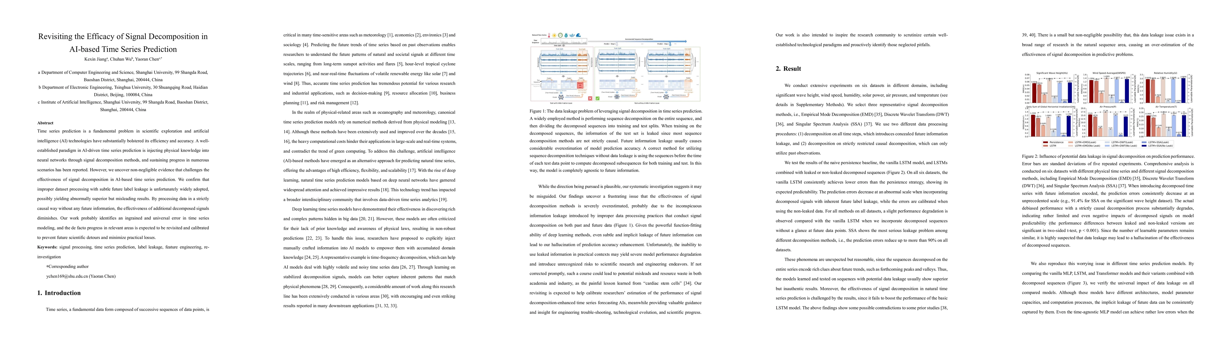 Thumbnail for Revisiting the Efficacy of Signal Decomposition in AI-based Time Series
  Prediction