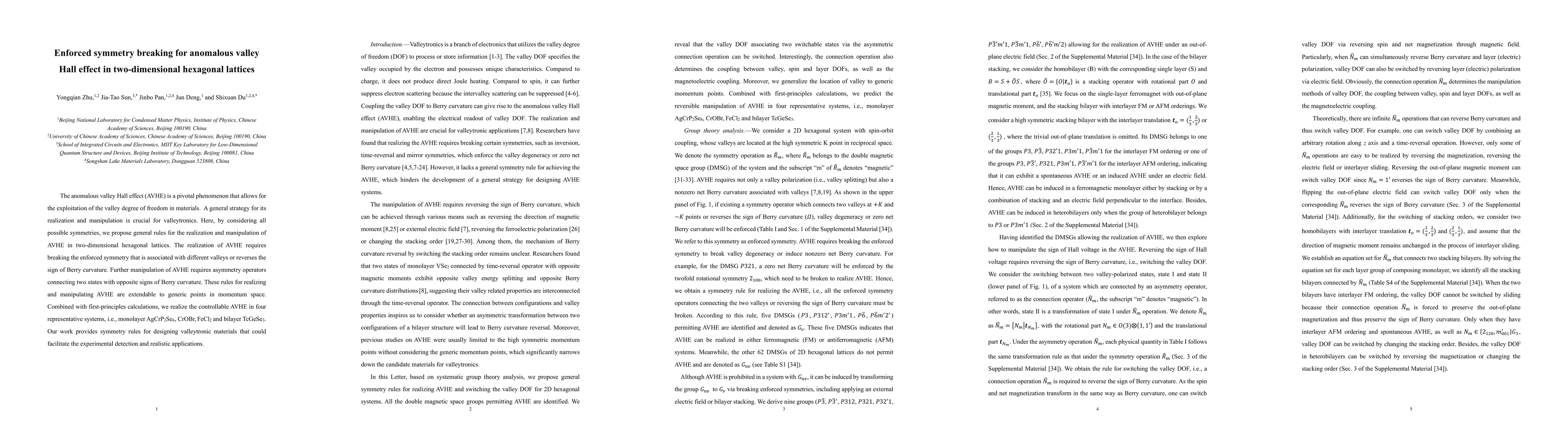 Thumbnail for Enforced symmetry breaking for valley polarization in two-dimensional
  hexagonal lattices