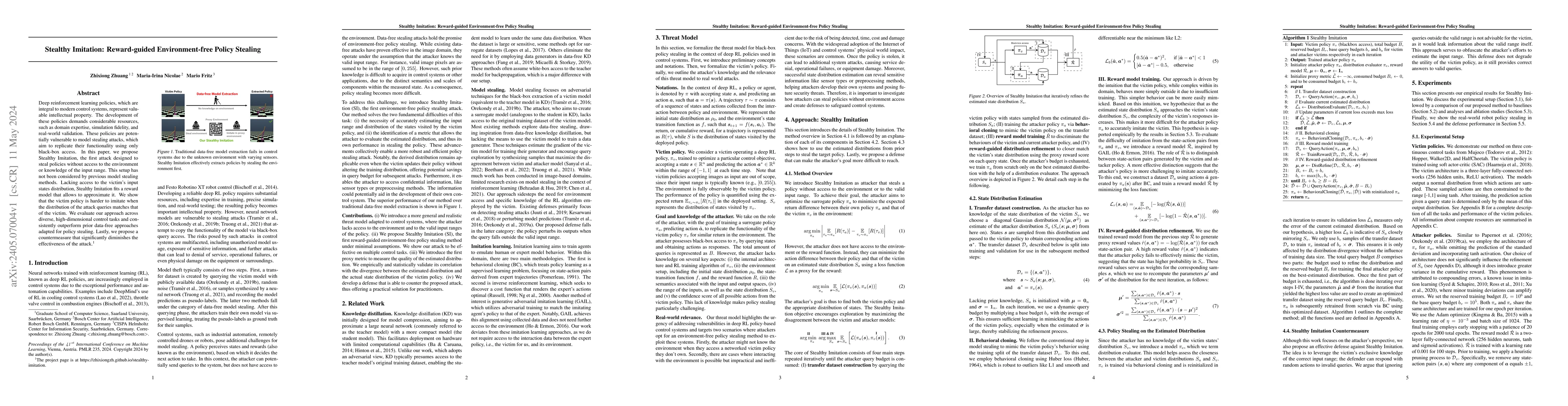 Thumbnail for Stealthy Imitation: Reward-guided Environment-free Policy Stealing