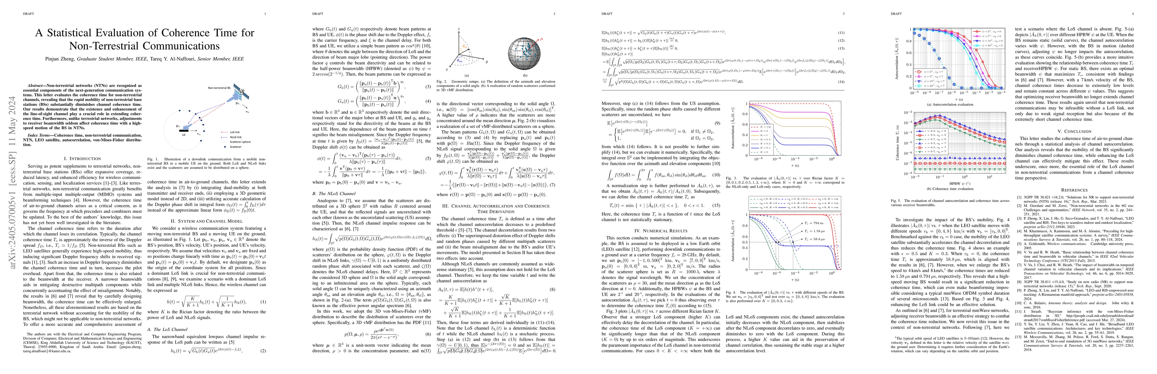 Thumbnail for A Statistical Evaluation of Coherence Time for Non-Terrestrial
  Communications