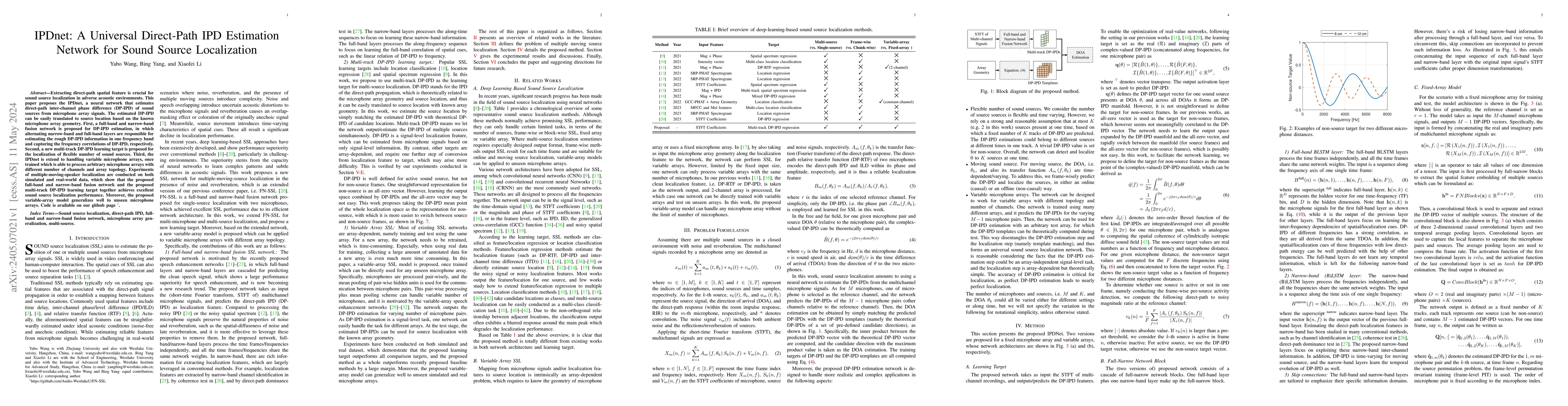 Thumbnail for IPDnet: A Universal Direct-Path IPD Estimation Network for Sound Source
  Localization