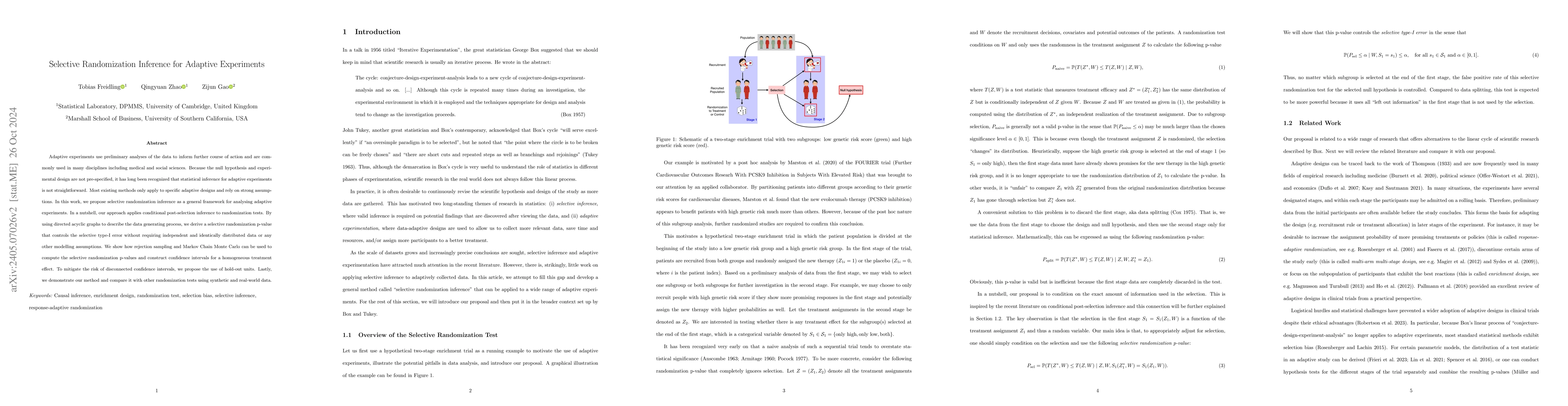 Thumbnail for Selective Randomization Inference for Adaptive Experiments