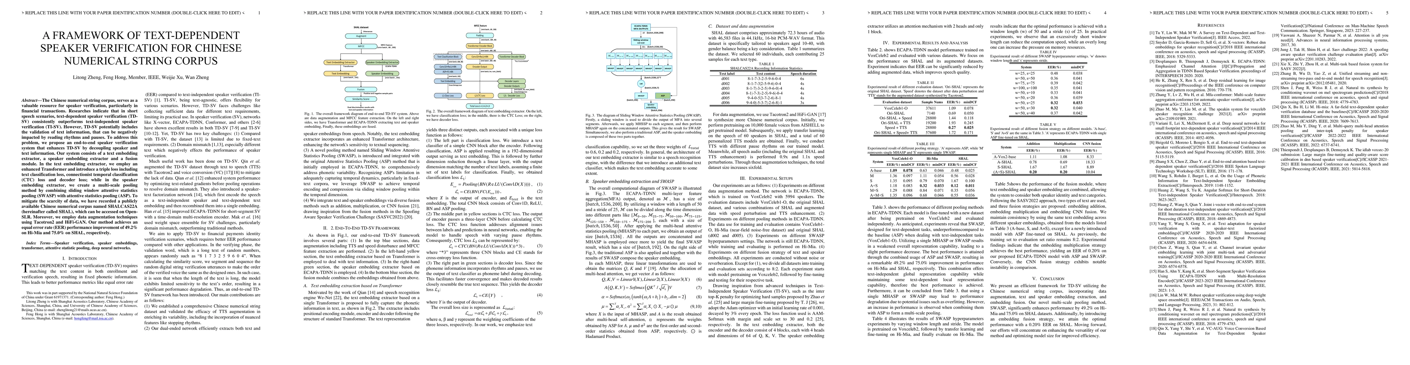 Thumbnail for A framework of text-dependent speaker verification for chinese numerical
  string corpus