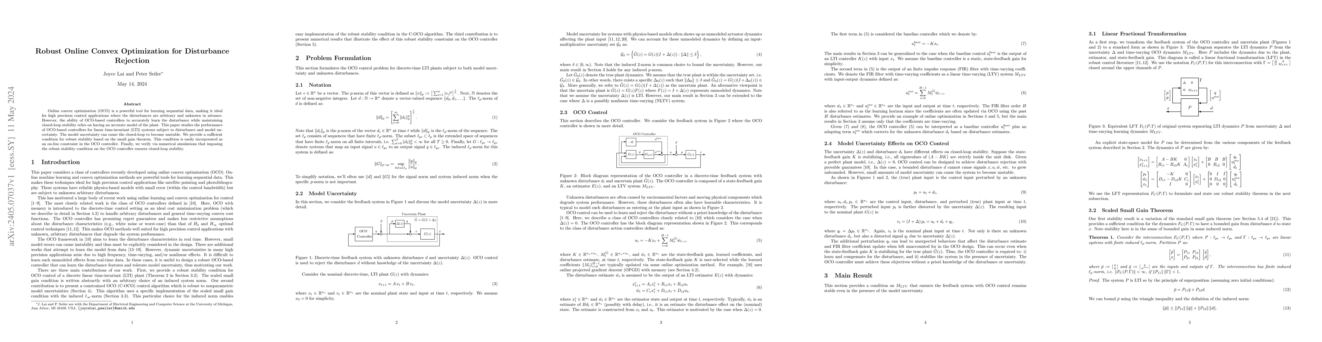 Thumbnail for Robust Online Convex Optimization for Disturbance Rejection