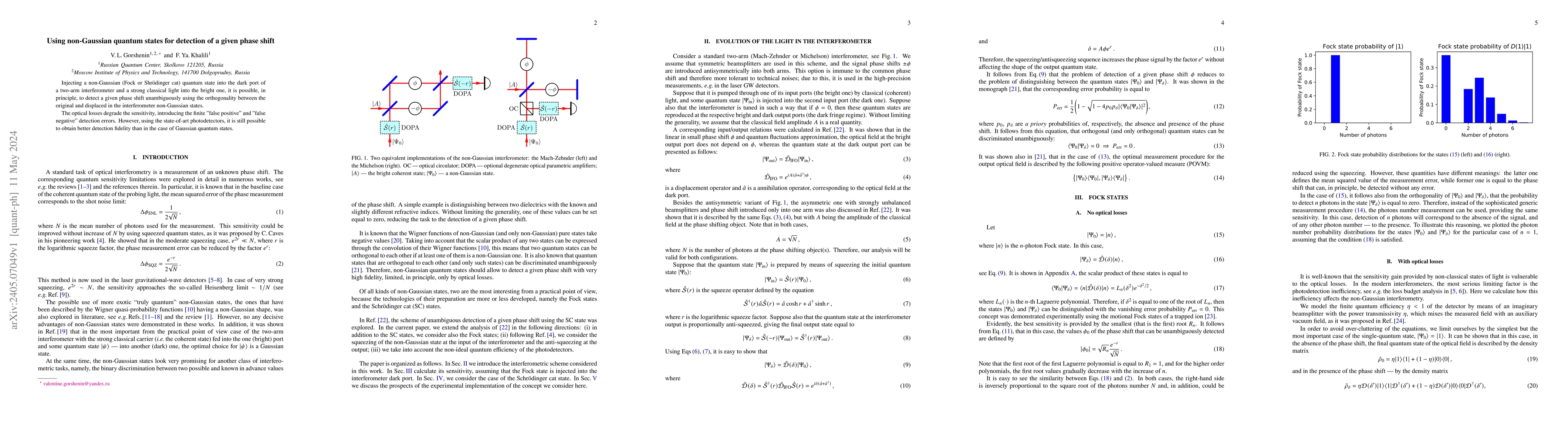 Thumbnail for Using non-Gaussian quantum states for detection of a given phase shift