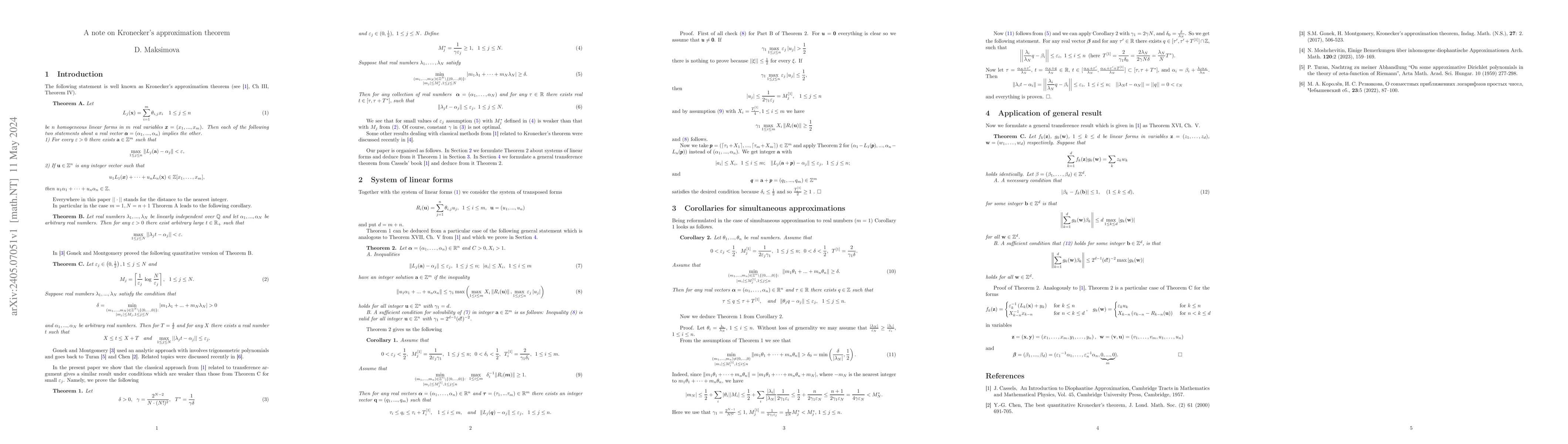 Thumbnail for A note on Kronecker's approximation theorem