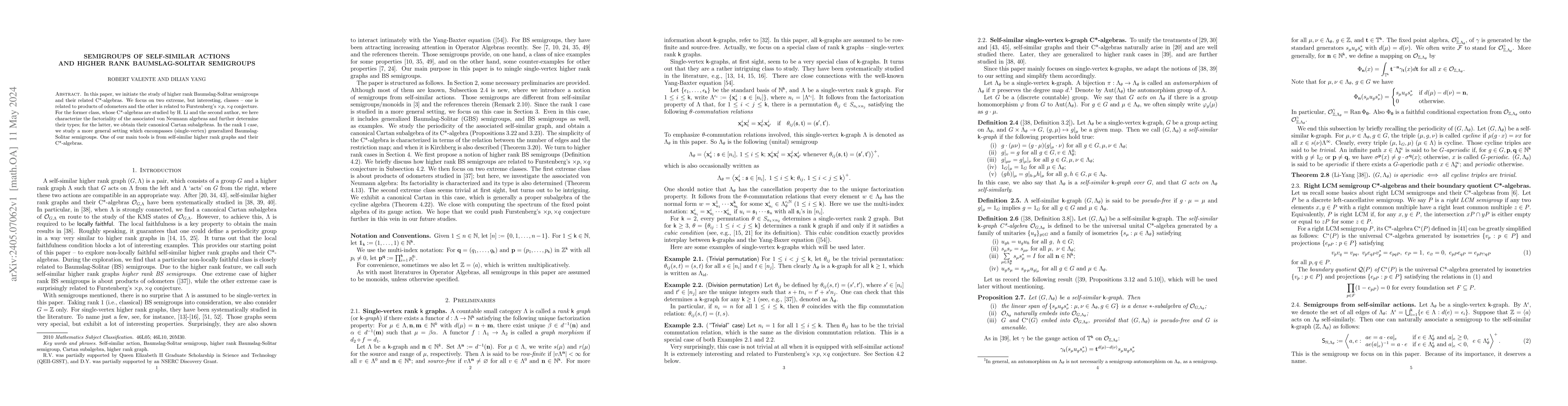 Thumbnail for Semigroups of self-similar actions and higher rank Baumslag-Solitar
  semigroups